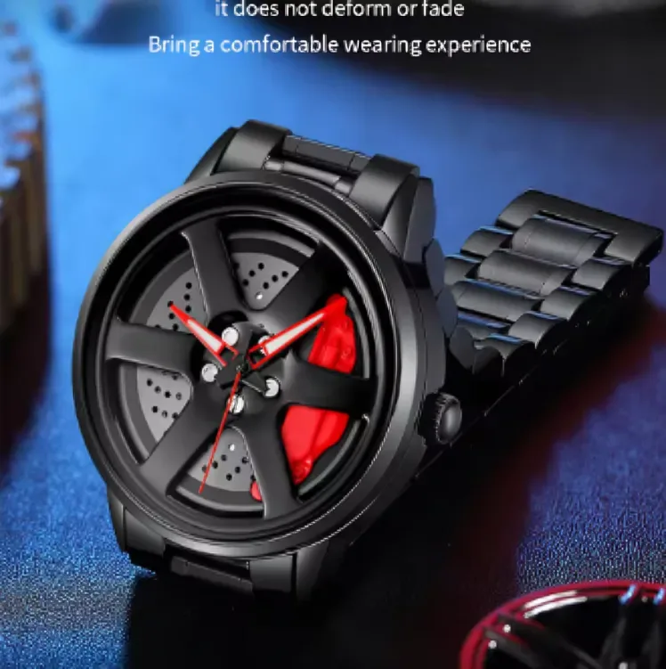 Men's Car Wheel Watch(মাঝখানে চাকা ঘুরবে
