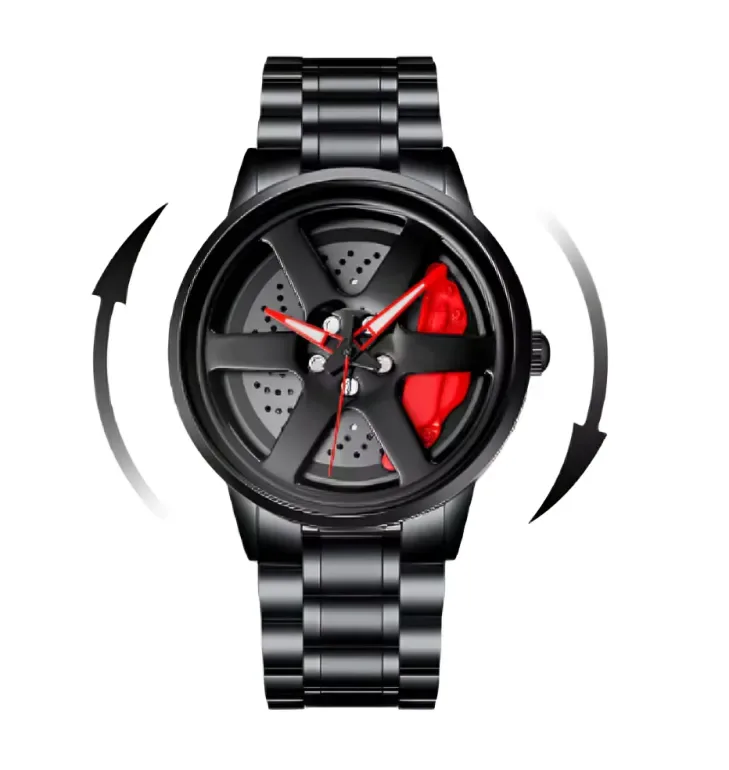 Men's Car Wheel Watch(মাঝখানে চাকা ঘুরবে