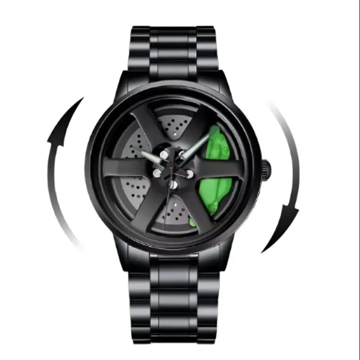 Men's Car Wheel Watch(মাঝখানে চাকা ঘুরবে
